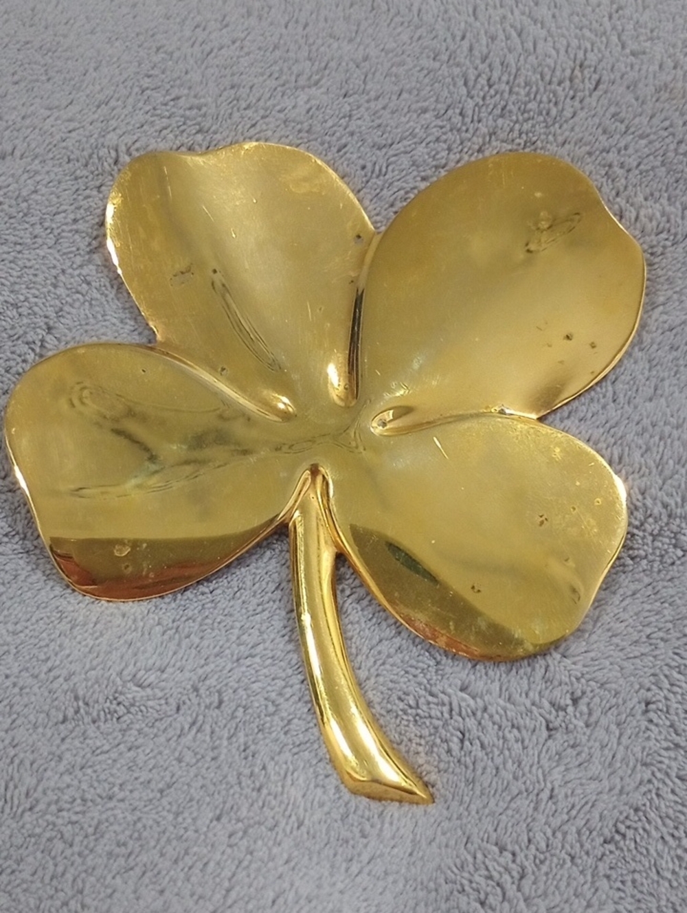 Gerity Vintage 24K Hold Plated Leaf Clover Paperweight